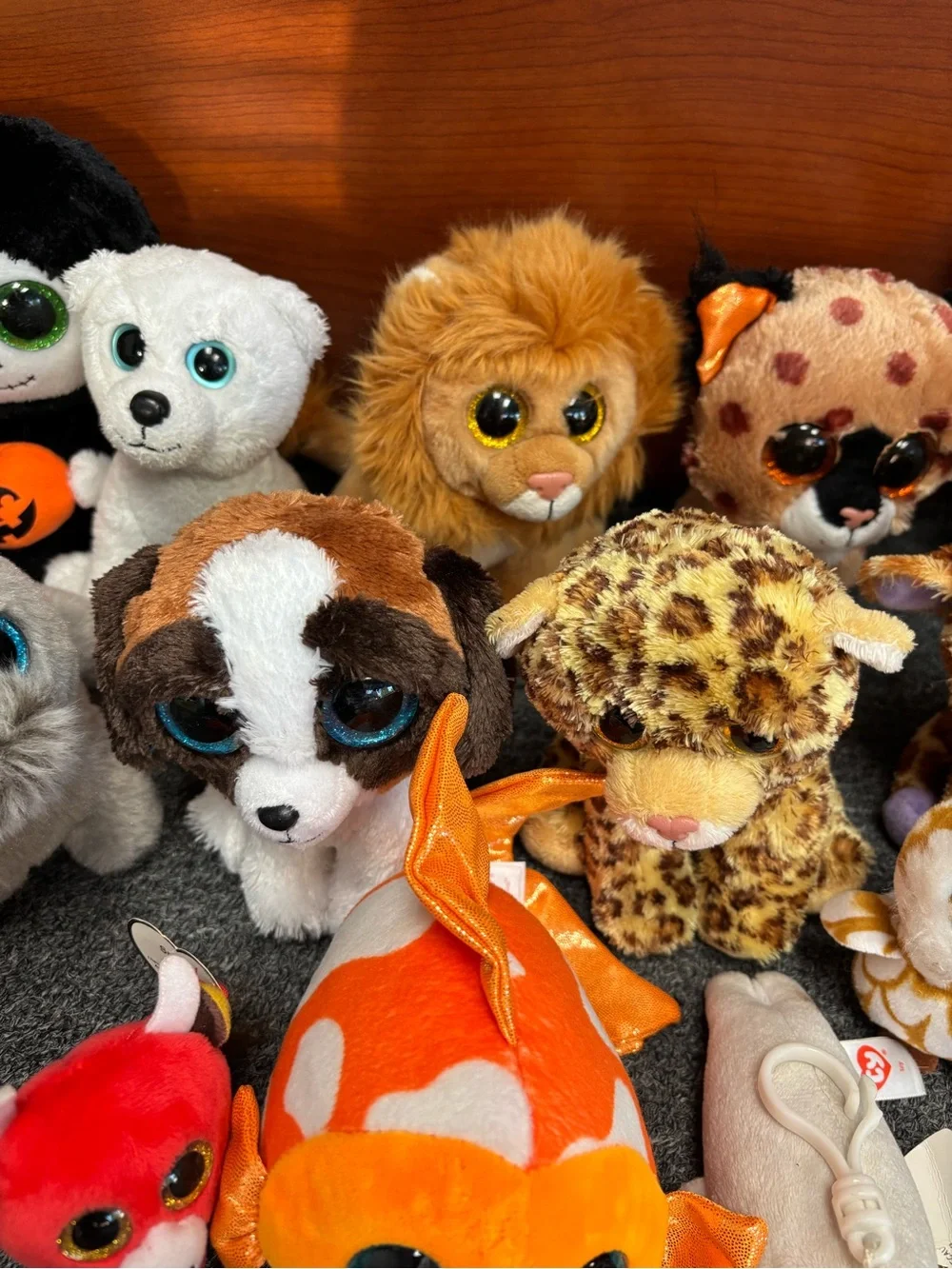 Ty Assorted Beanie Boos Plush Lot with Orange Fish and Multi-Colored Friends